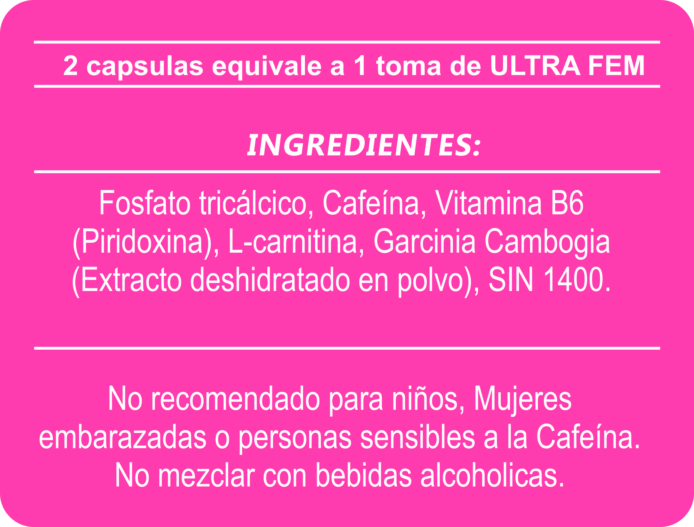 Tabla Nutricional ULTRA FEM